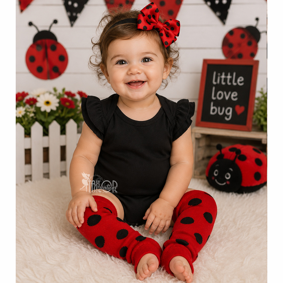 Ladybug Polka Dot Leg Warmers for Baby Toddler Girls - Polka Dot Leg Warmers for Kids