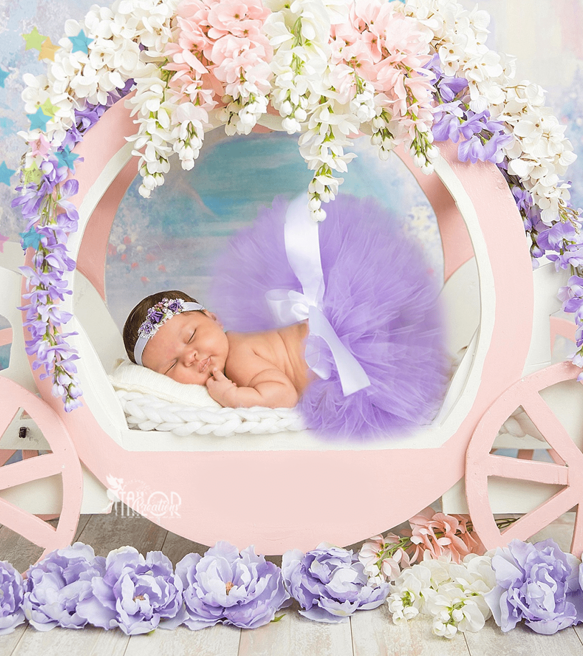 Lavender Newborn Tutu Dress Set - Iris Newborn Tutu Mini Crown Set
