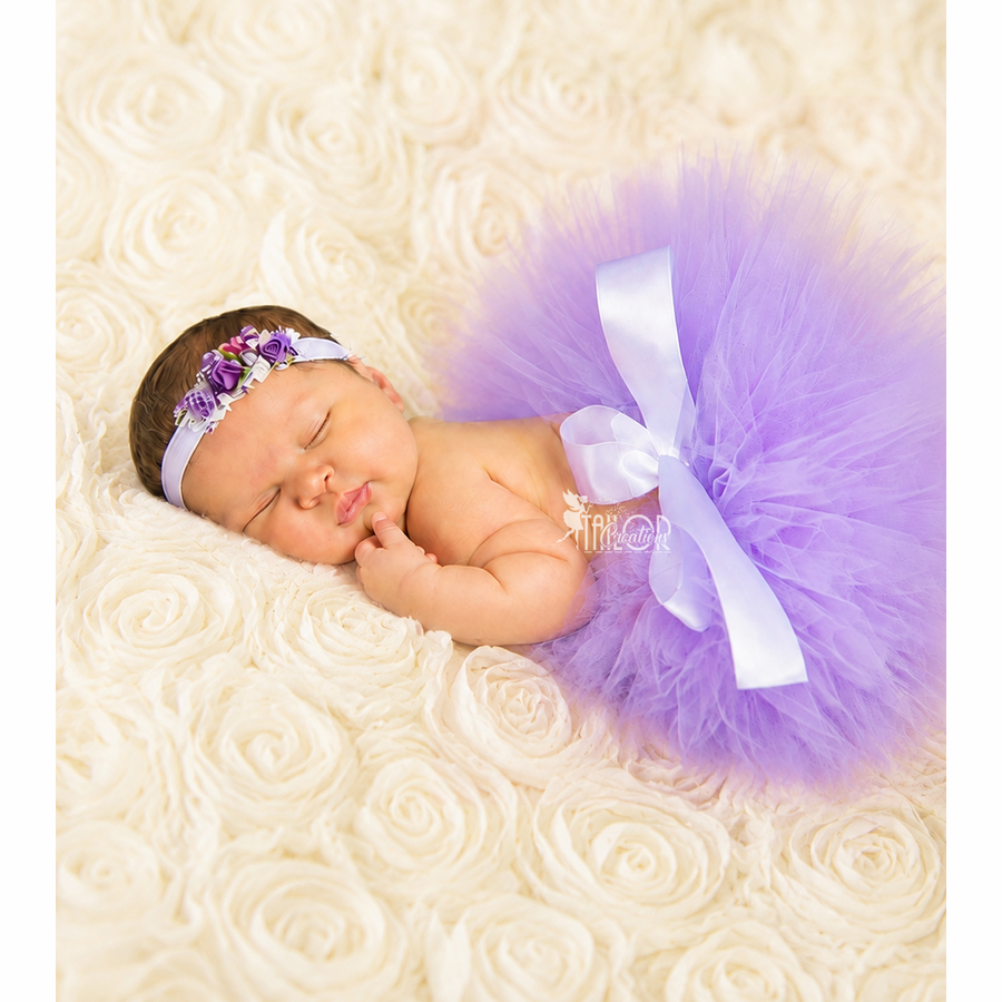 Lavender Newborn Tutu Dress Set - Iris Newborn Tutu Mini Crown Set
