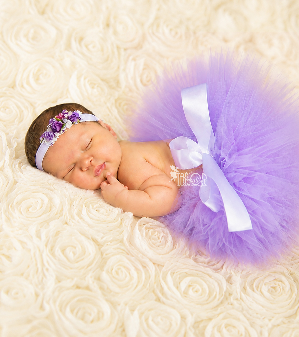 Lavender Newborn Tutu Dress Set - Iris Newborn Tutu Mini Crown Set