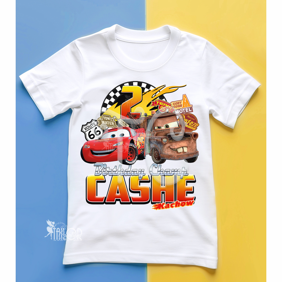 Lightning McQueen and Mater Birthday Tee Shirt - Disney Cars Birthday Boy Birthday Party Outfit Ideas