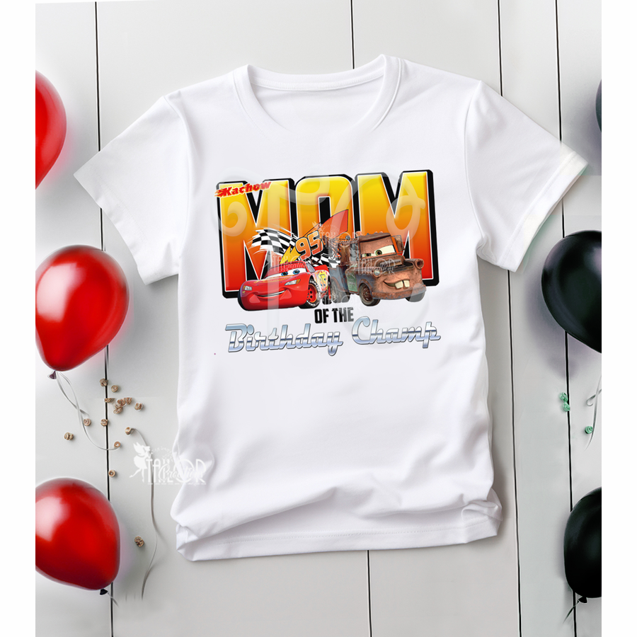 Lightning Mcqueen Matching Family Birthday Tee Shirt - Cars Personalized Birthday Party Shirt