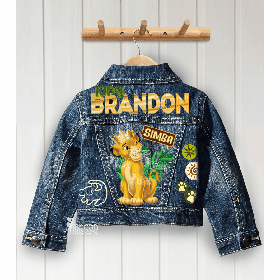 Lion King Custom Jean Jacket Kids Denim Outfit - Disney 18M Denim Jacket