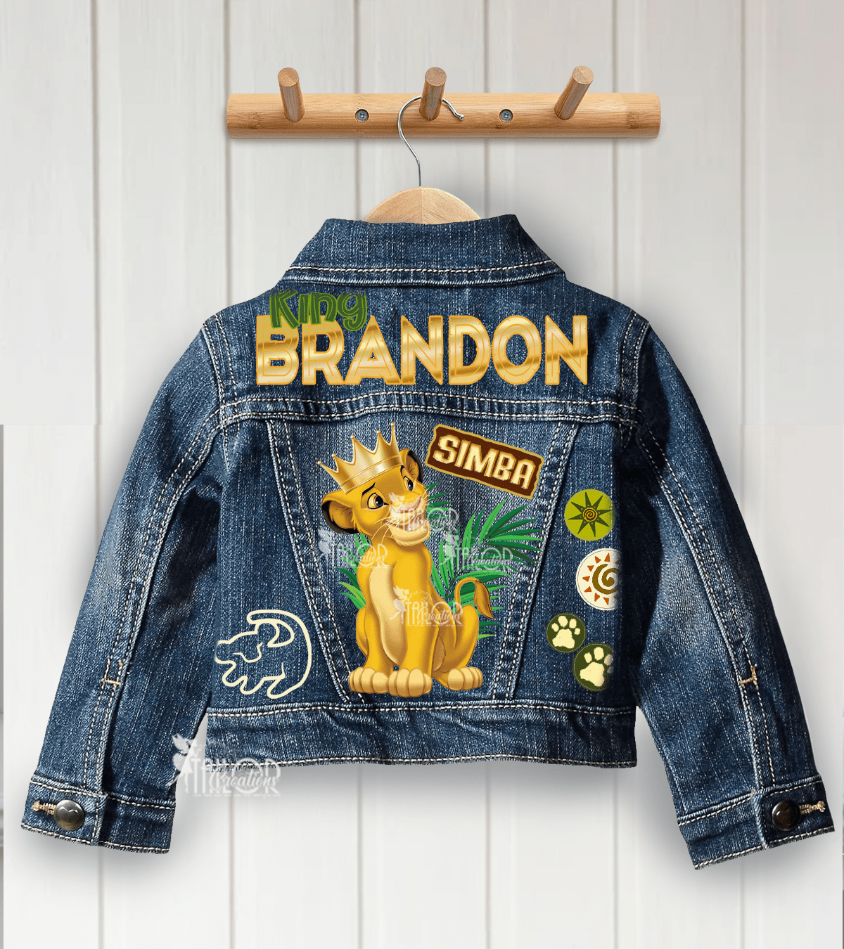 Lion King Custom Jean Jacket Kids Denim Outfit - Disney 18M Denim Jacket