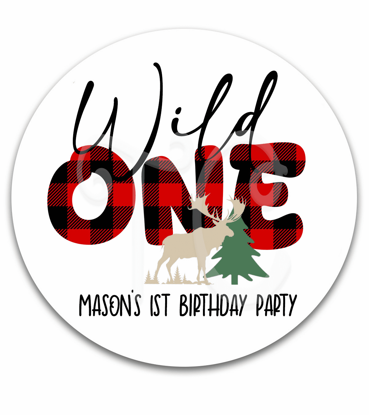 Little Lumberjack Birthday Party Favor Stickers - Rustic Lumberjack Birthday Party Ideas 