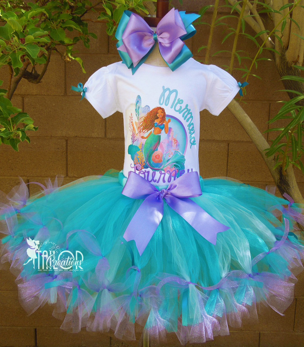 Little Mermaid Ariel Birthday Tutu - Disney Princess Little Mermaid Birthday Outfit