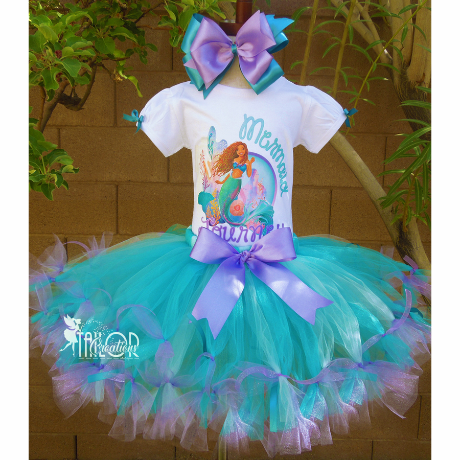 Little Mermaid Ariel Birthday Tutu - Disney Princess Little Mermaid Birthday Outfit