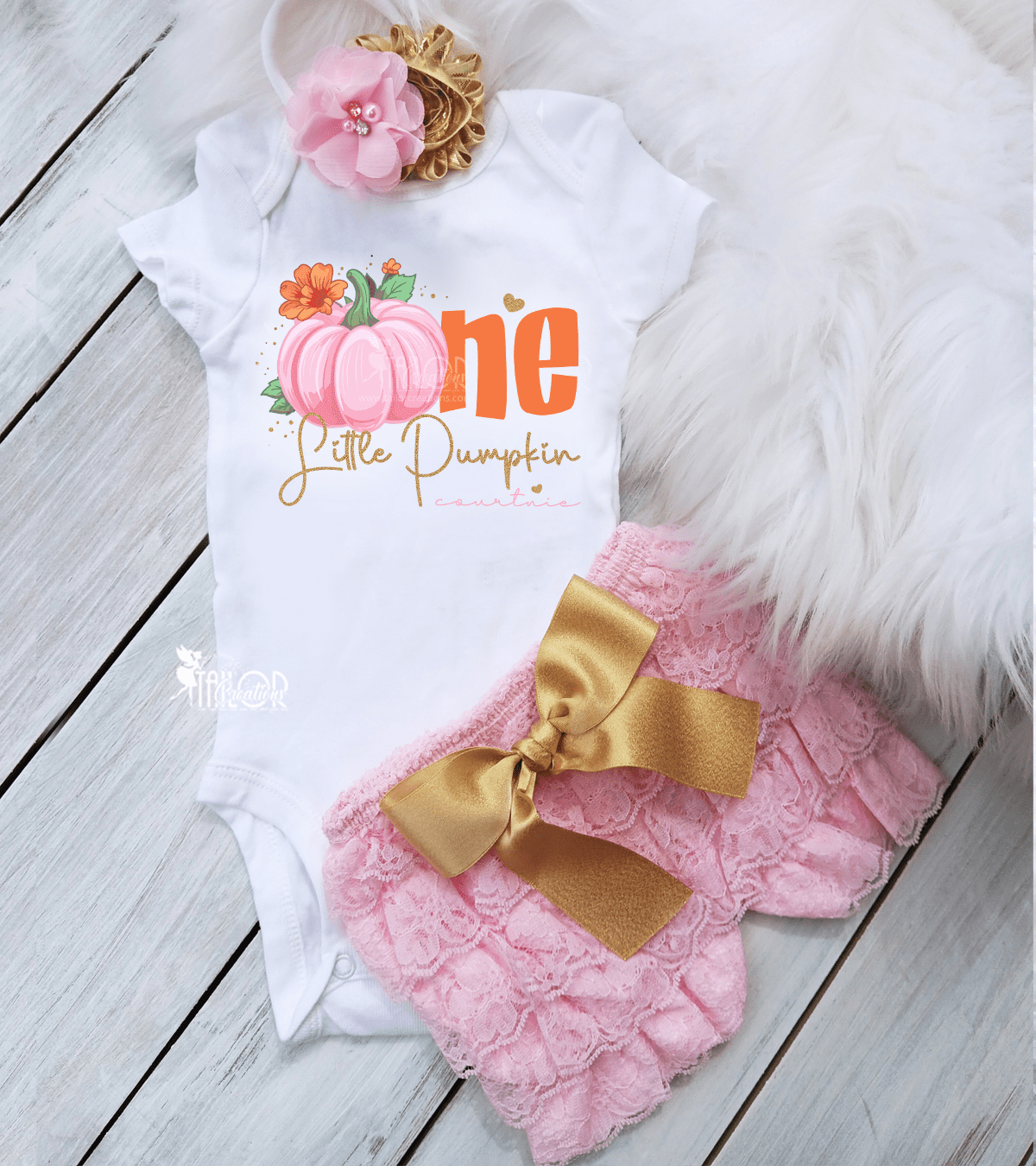 Little Pumpkin First Birthday Outfit - Fall Pink and Orange Birthday Outfit Girls
