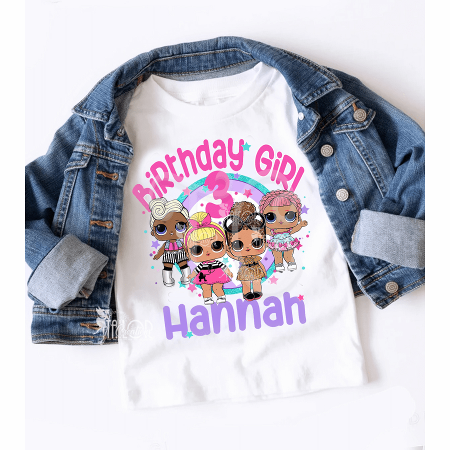 Lol Surprise Dolls Theme Personalized Birthday T Shirt - Lol Dolls Birthday Pary Outfit