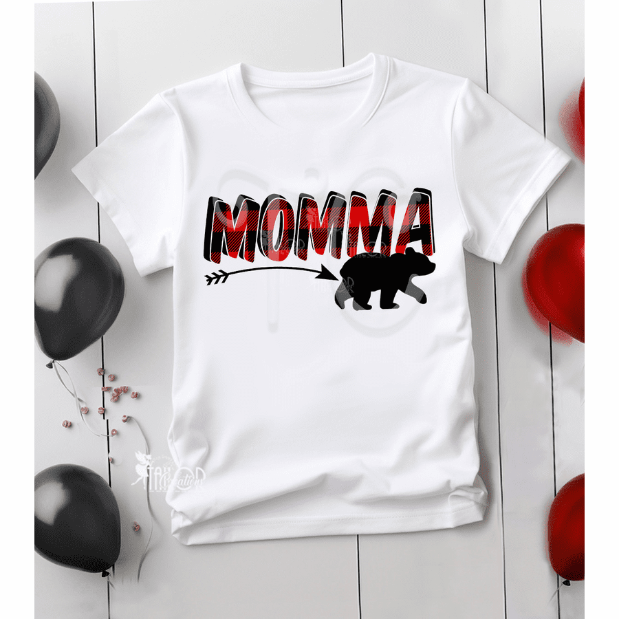 Lumberjack Momma Bear Birthday Party Tee Shirt - Lumberjack Matching Family Rustic Tee Shirts