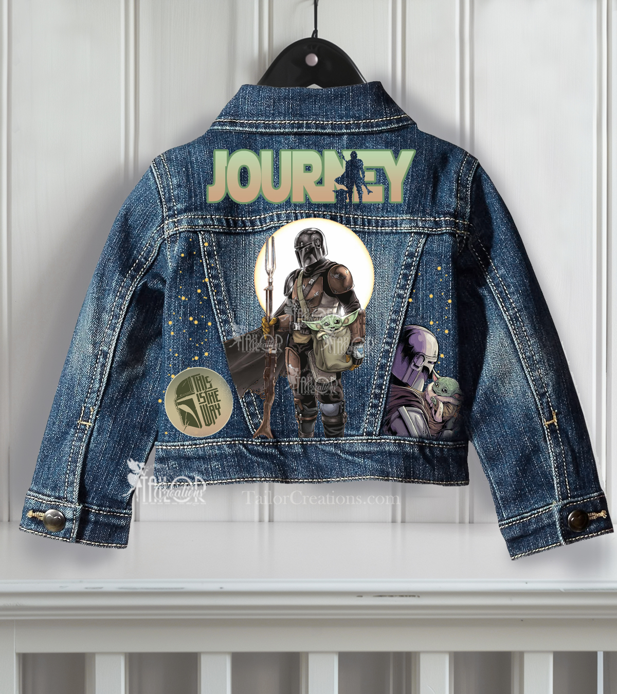 Mandalorian Grogu Denim Jacket - Disney Star Wars Custom Denim Jacket