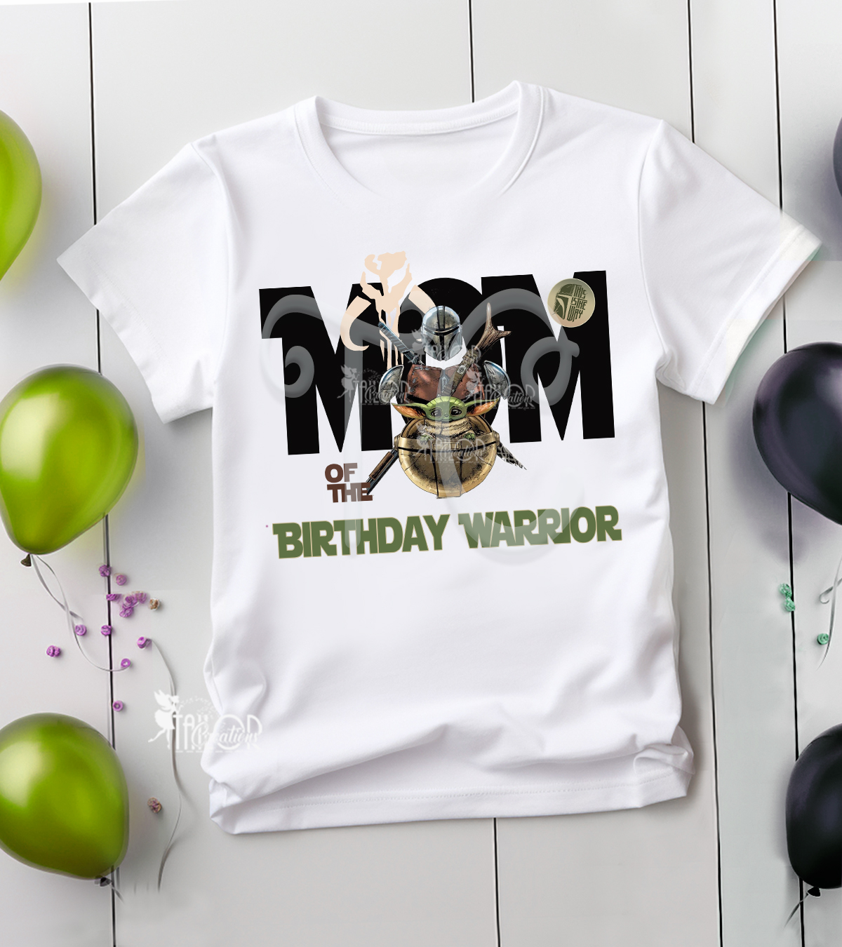 Mandalorian Yoda Matching Family Birthday Party Tee Shirt - Disney Star Wars Matching Family Tees