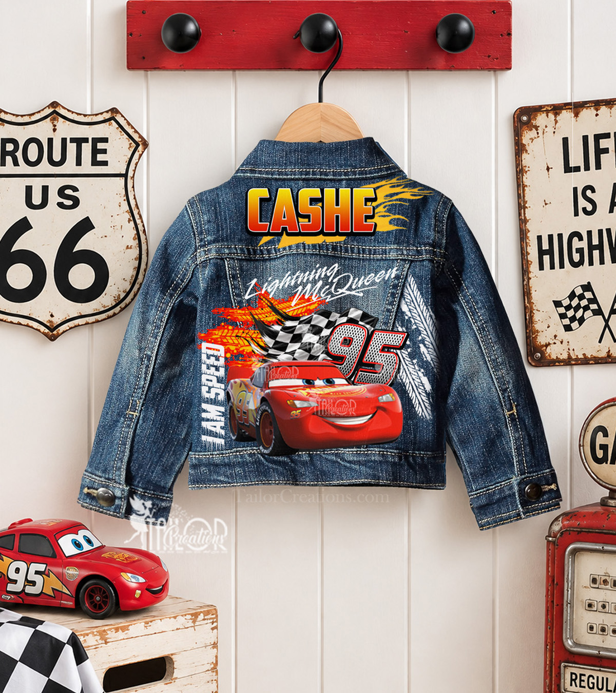 McQueen Jean Jacket, Disneyland Jeans Jacket, Cars Kids Jean Jacket