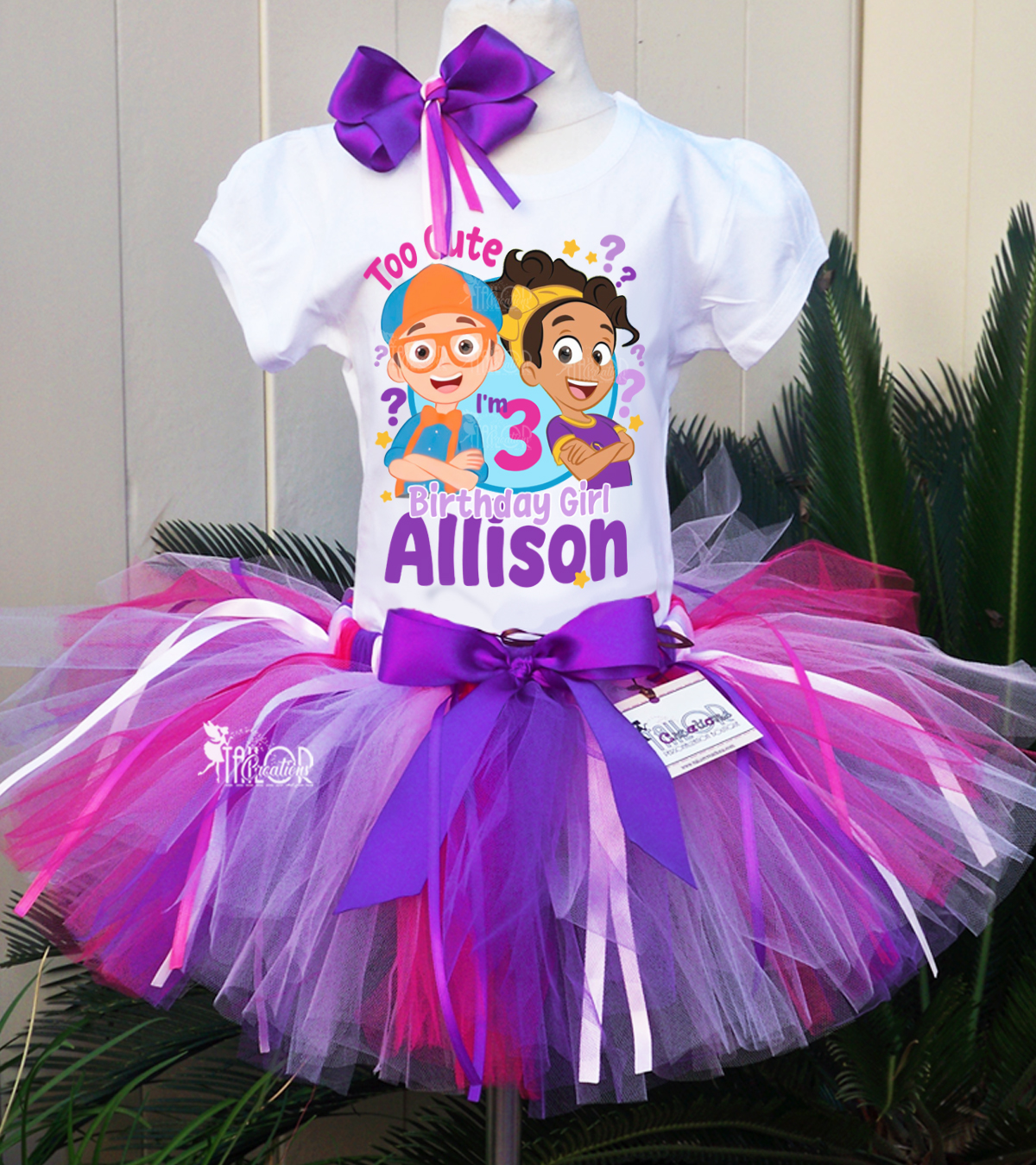 Meekah Birthday Party Tutu Outfit for Todder Girls - Blippi Custom Birthday Outfit Kids Ideas
