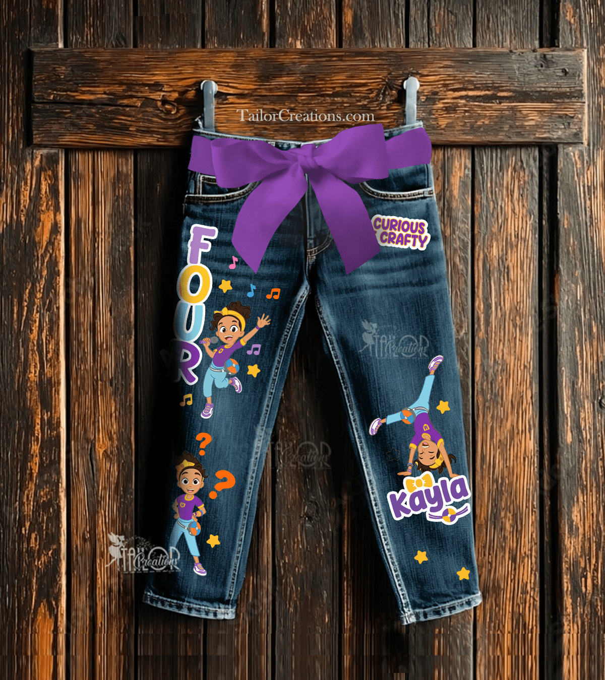 Meekah Blippi Custom Denim Jeans - Blippi Pants for Kids - Custom Birthday Outfit Kids Gift