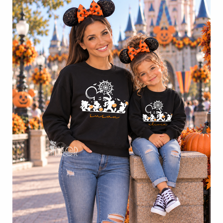 Mickey and Friends Disneyland Trick or Treat Sweatshirt - Disney World Custom Halloween Sweatshirt