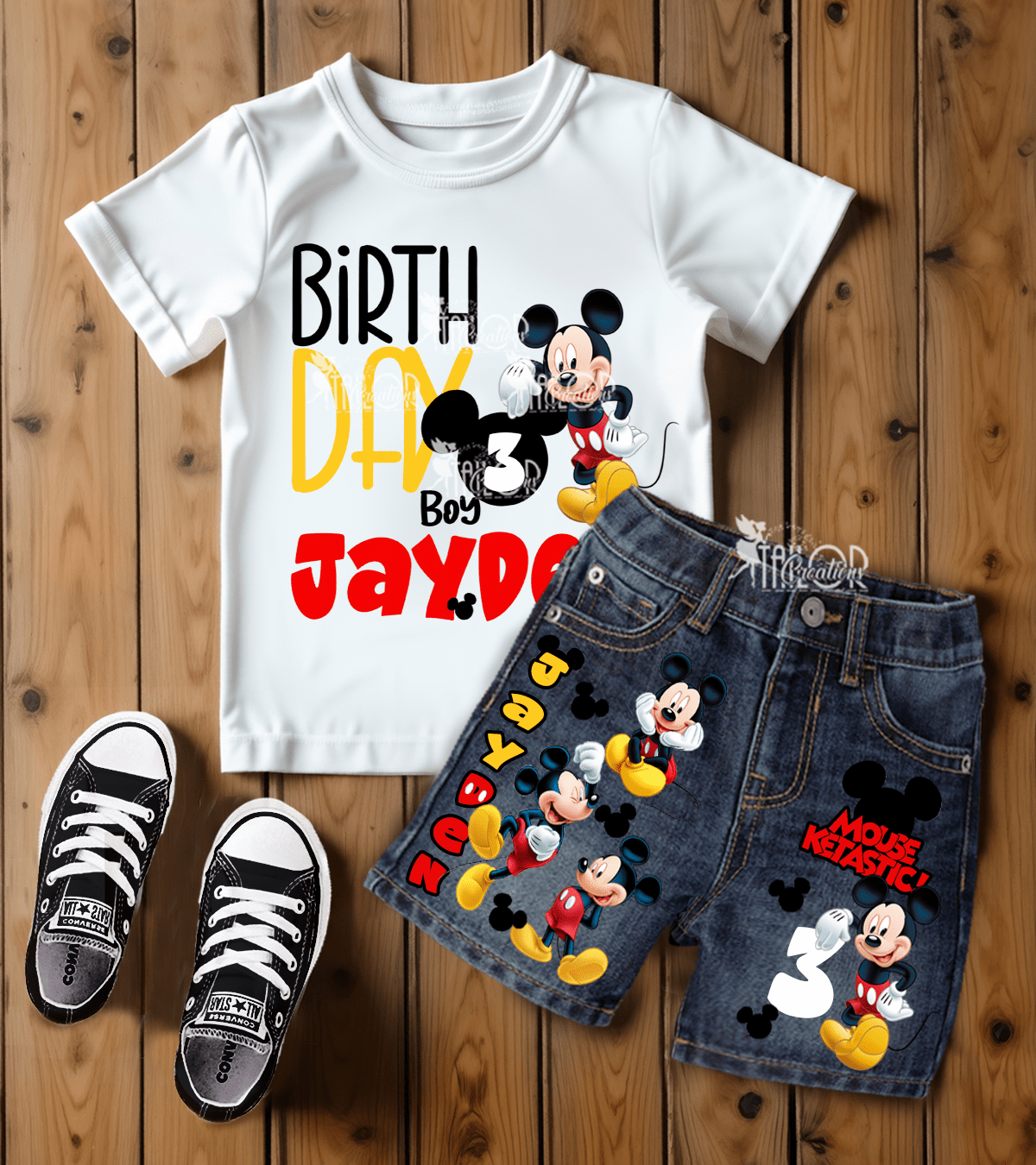 Mickey Mouse Birthday Outfit Baby Toddler Boys - Mickey Mouse Denim Overalls Jeans Outfit