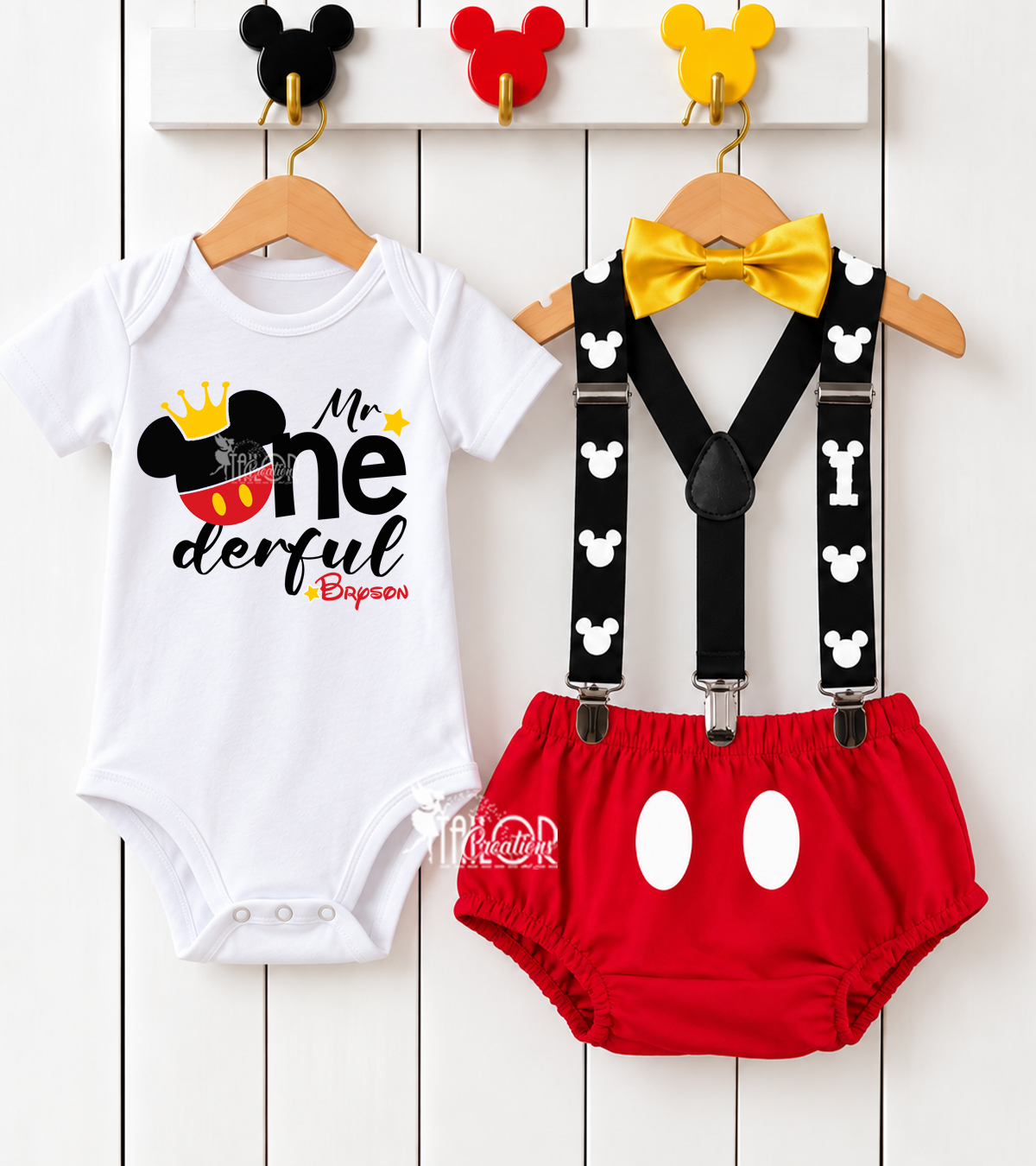 Mickey Mouse Cake Smash Outfit - Mickey Mouse Cake Smash Ideas - Mickey Mouse Suspenders