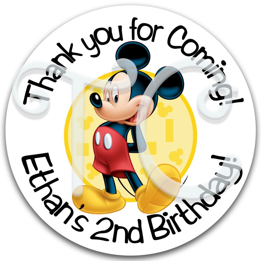 Mickey Mouse Custom Birthday Stickers, Mickey Personalized, Mickey ...