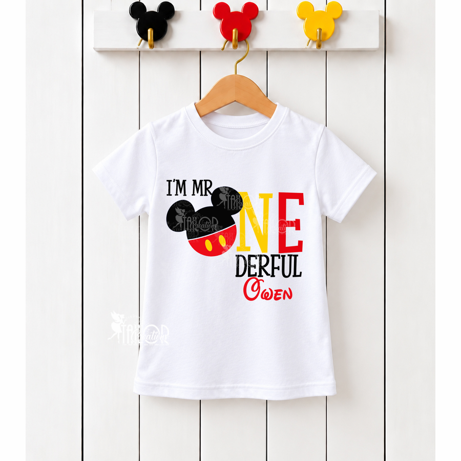 Mickey Mouse First Birthday T Shirt - Mickey Mouse Onederful First Birthday Outfit Ideas
