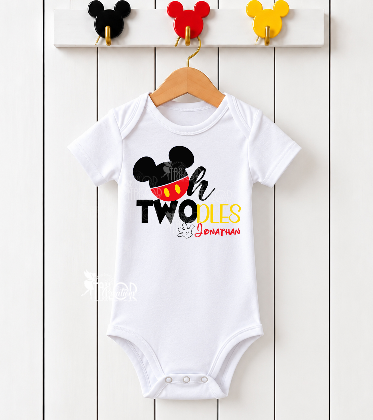 Mickey Mouse Oh Twodles First Birthday T Shirt Bodysuit Onesie - Mickey Mouse Birthday Outfit