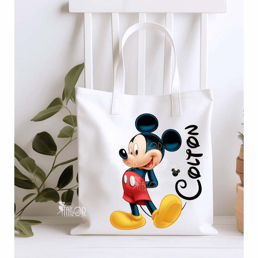 Mickey Mouse Tote Bag - Disney Character Tote Bag - Kids Personalized Tote Bags