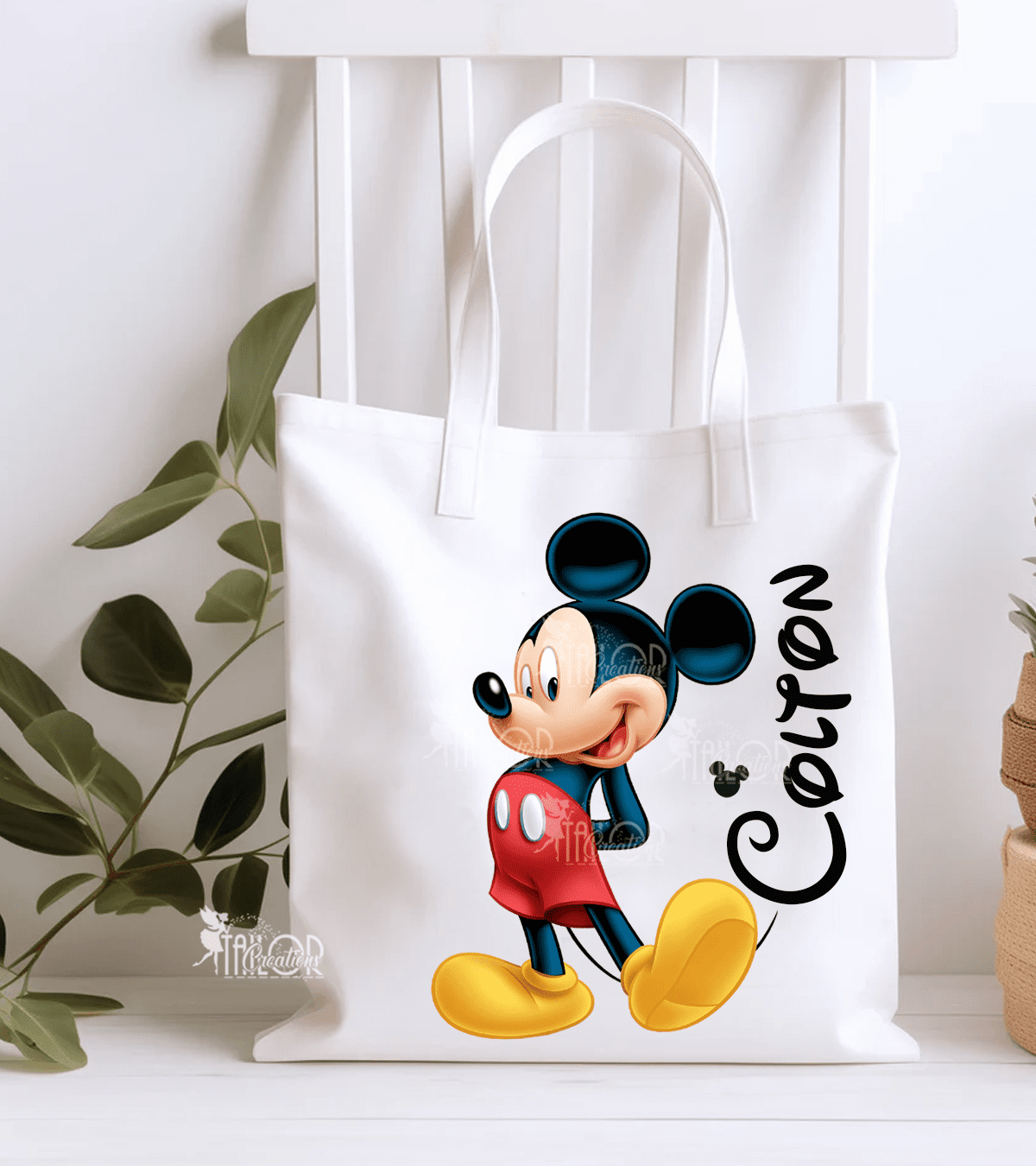 Mickey Mouse Tote Bag - Disney Character Tote Bag - Kids Personalized Tote Bags