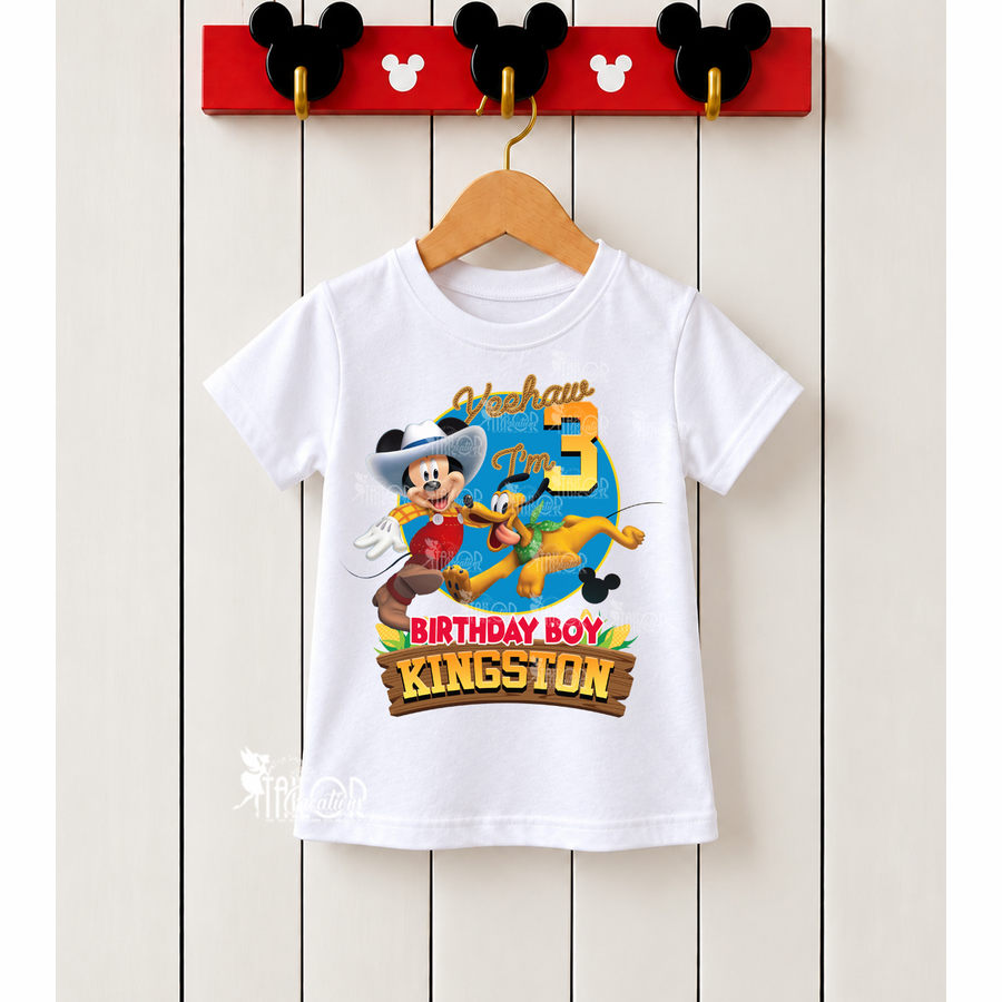 Mickeys Country Farm Birthday Tee Shirt - Mickey Farm Birthday Outfit Ideas Toddler Boy