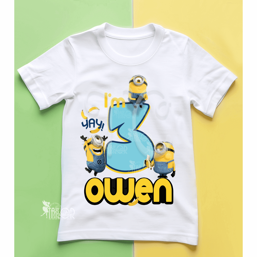 Minions Despicable Me Birthday Tee Shirt - Minions Birthday Party Outfit Boys