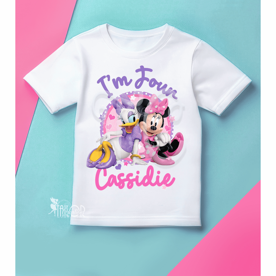 Minnie and Daisy Custom Birthday Shirt - Disney Minnie and Daisy Birthday Party Outfit