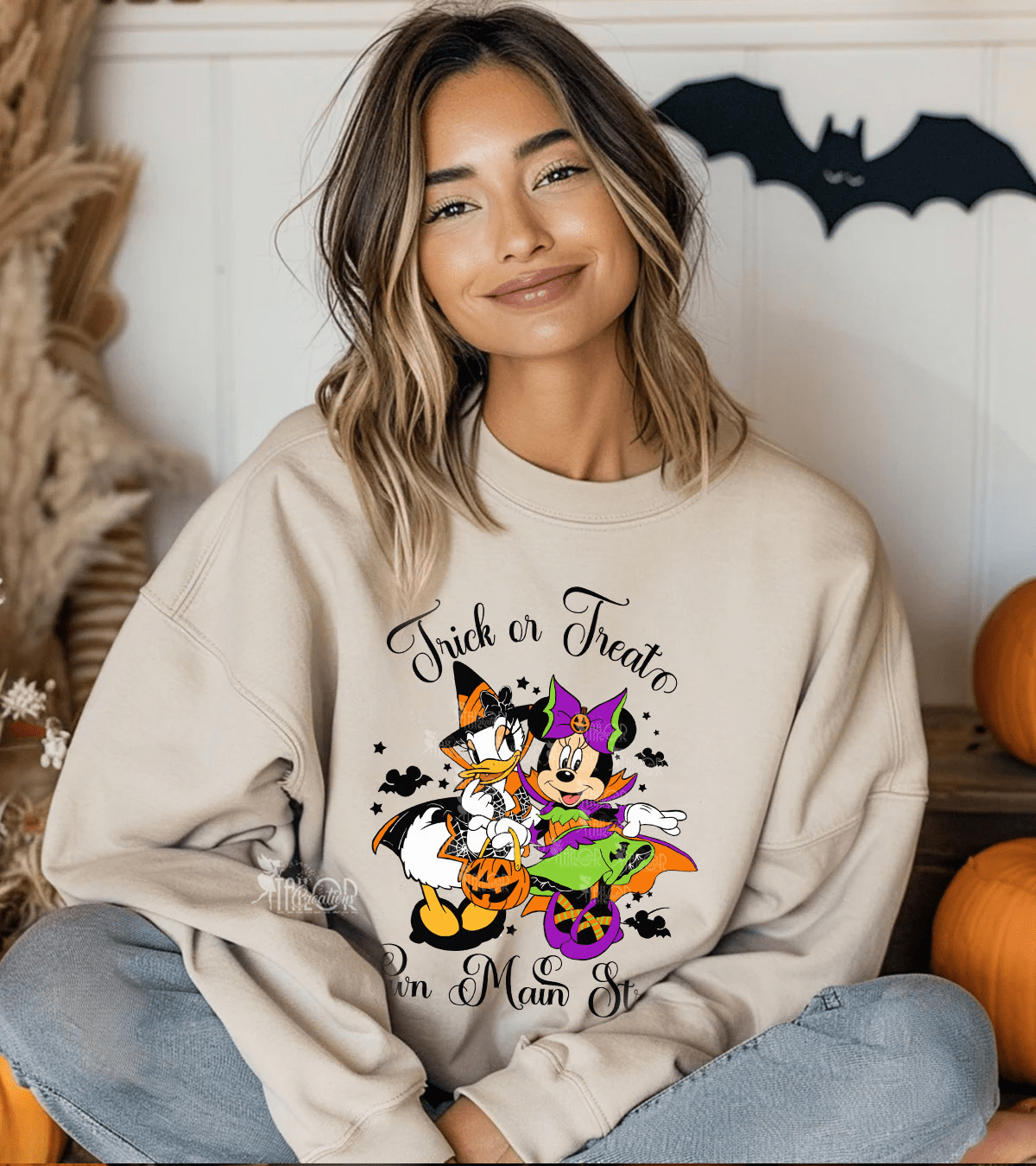 Minnie and Daisy Main Street Halloween Sweatshirts - Disney Halloween Tees Hoodie