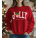 Minnie and Mickey Jolly Disney Christmas Name Tee Sweatshirt - Disneyland Holiday Sweater - Disney Christmas Sweatshirts