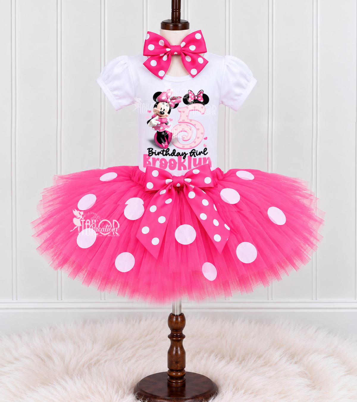 Minnie Mouse Birthday Dress Tutu for Girls - Minnie Pink Polka Dot Birthday Outfit