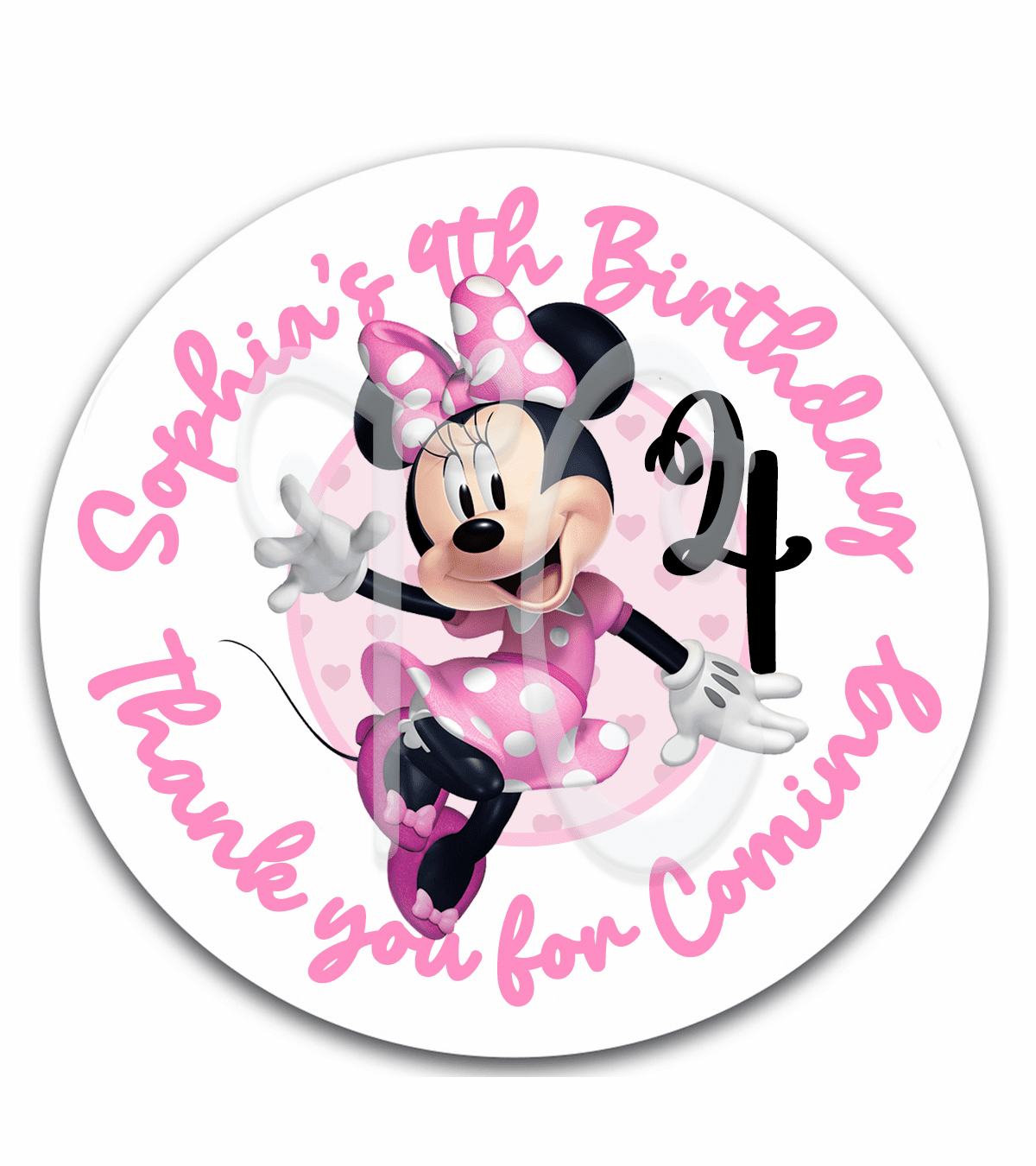 Minnie Mouse Birthday Gift Sheet Label Stickers - Disney Minnie Mouse Party Favor Stickers