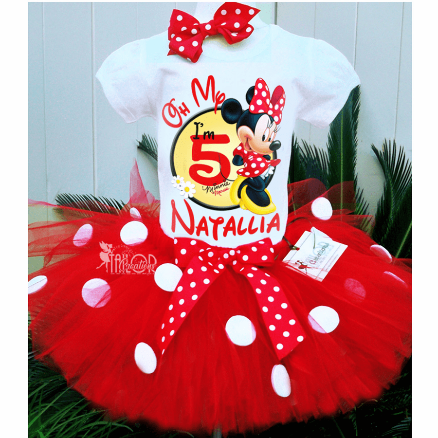  Minnie Mouse Birthday Girl Tutu Dress Outfit - Minnie Red Cake Smash Outfit