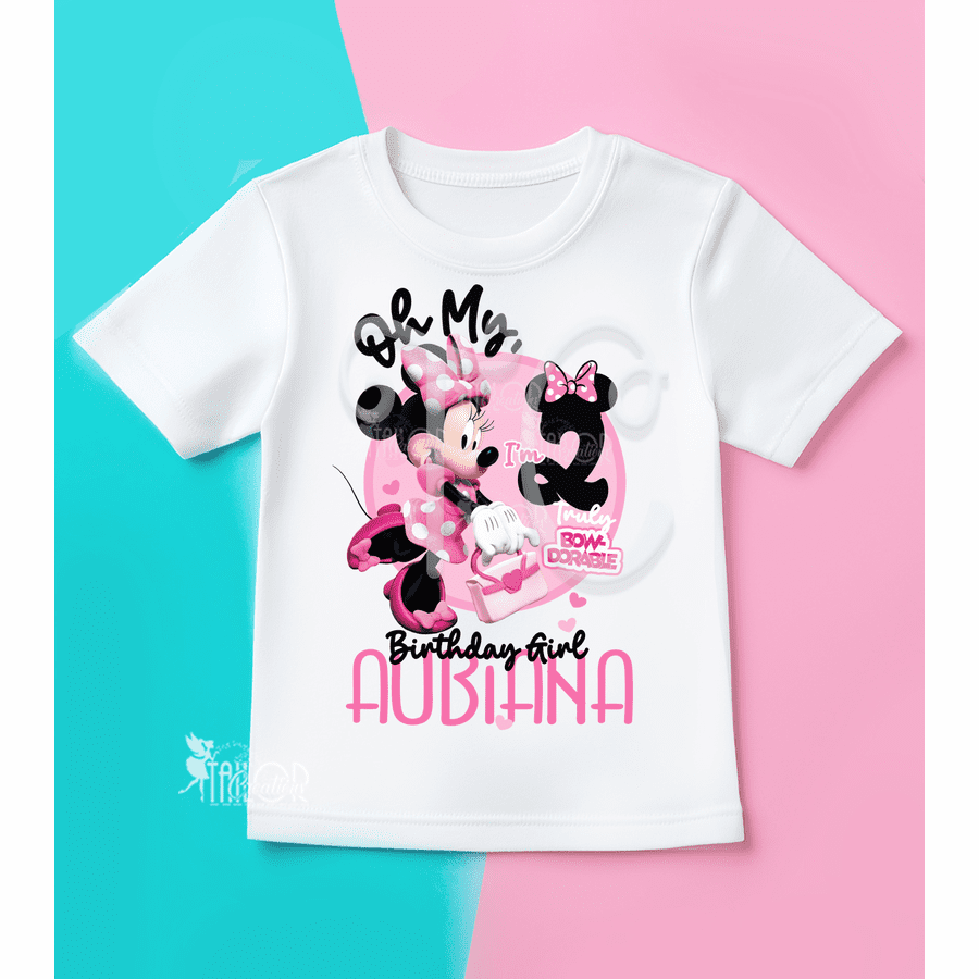 Minnie Mouse Birthday Party Tee Shirt - Cute Minnie Mouse Birthday Outfit Girls