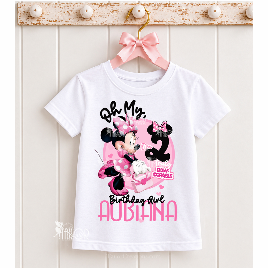 Minnie Mouse Birthday Party Tee Shirt - Cute Minnie Mouse Birthday Outfit Girls