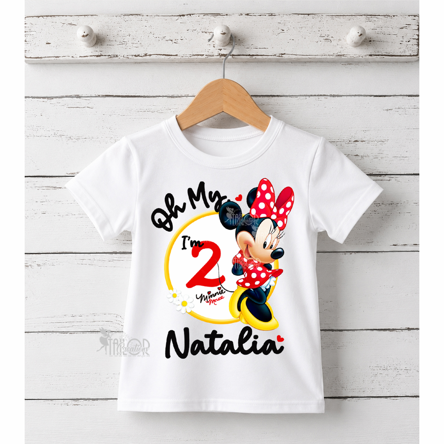Minnie Mouse Birthday Party Tee Shirt for Toddler Girls - Red Polka Dot Minnie Mouse Birthday Outfit Ideas