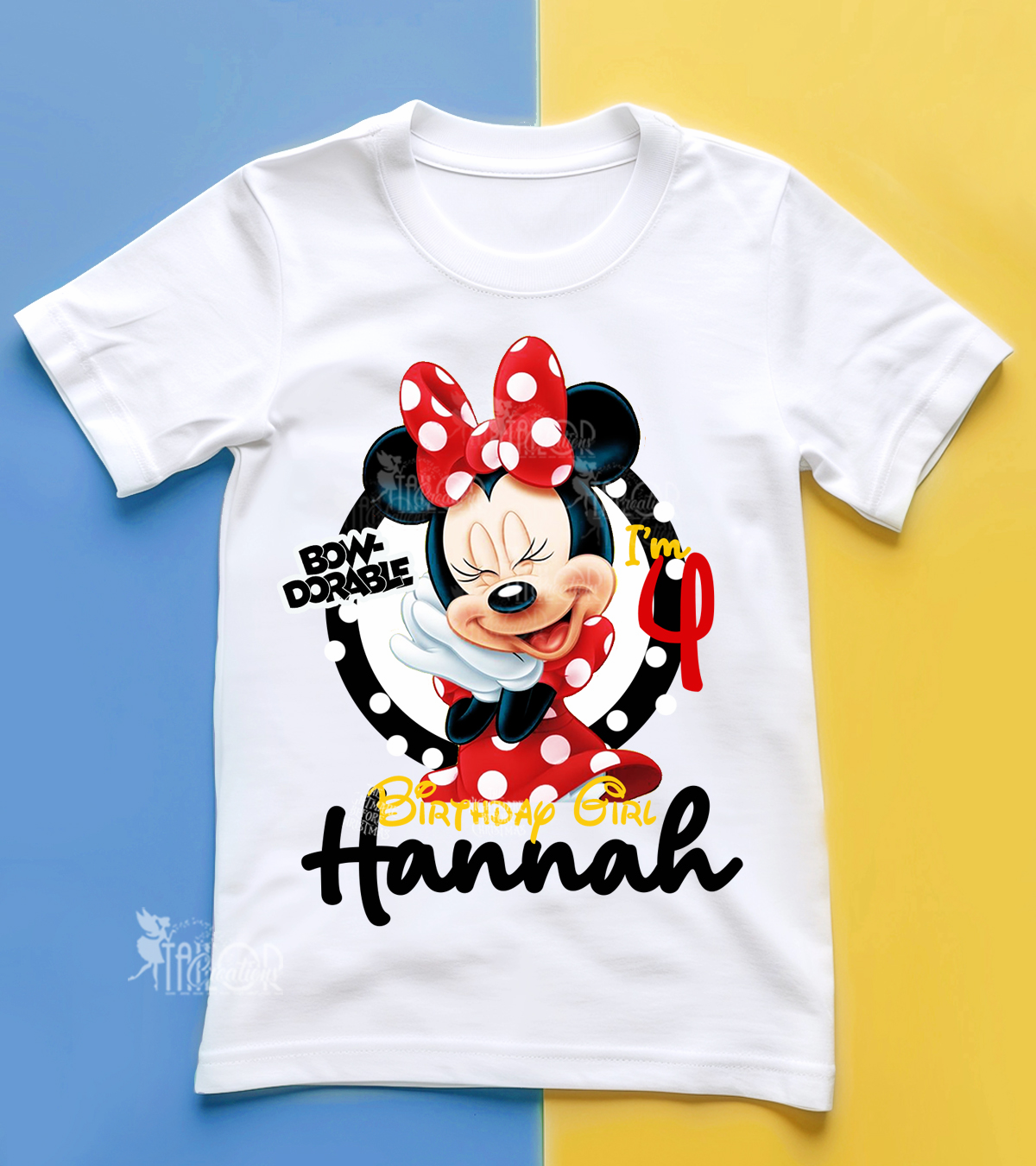 Minnie Mouse Custom Birthday Party Tee Shirt - Red Minnie Polka Dot Birthday Outfit Ideas