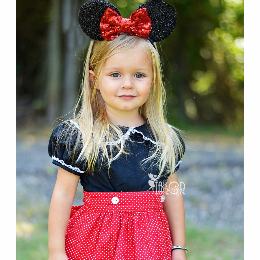 Minnie Mouse Ears Toddler Kids Headband - Disney Minnie Mouse Ears Red Bow Headband