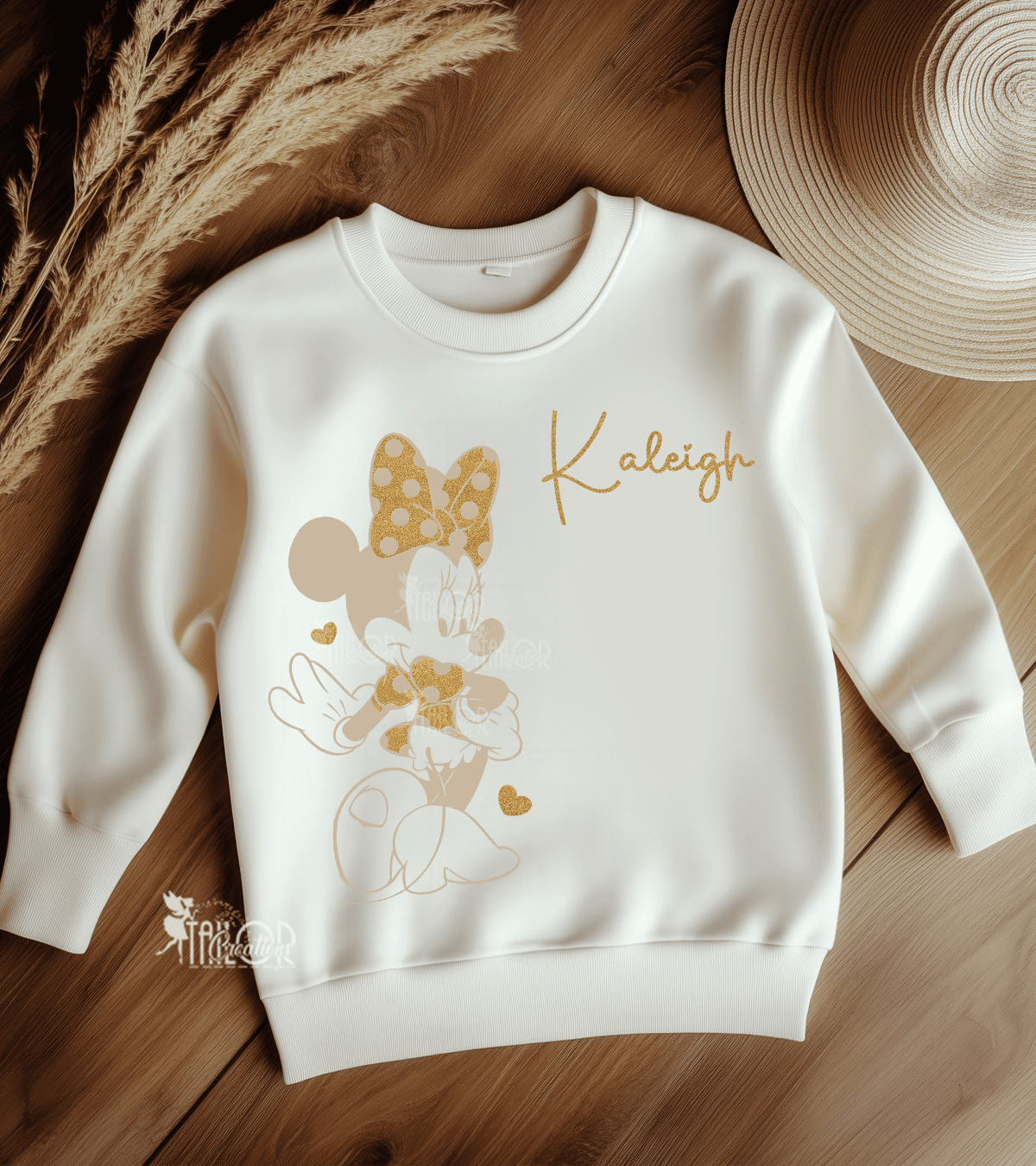Minnie Mouse Gold Sweater Legging Outfit - Minnie Mouse Custom Sweatshirt Toddler Adult