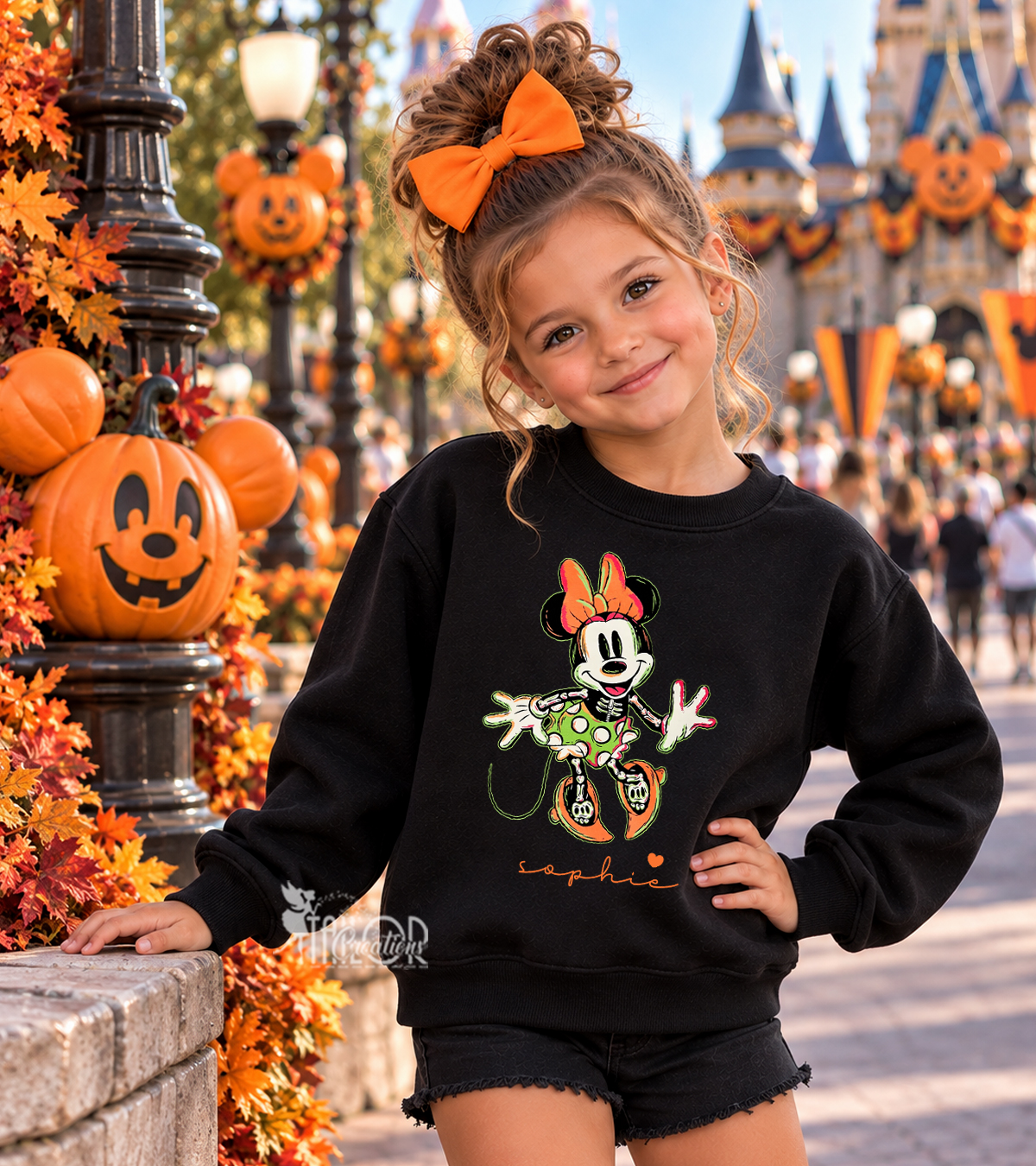 Minnie Mouse Halloween Custom Sweatshirt Toddler Girl Kids - Disneyland Halloween Sweatshirt