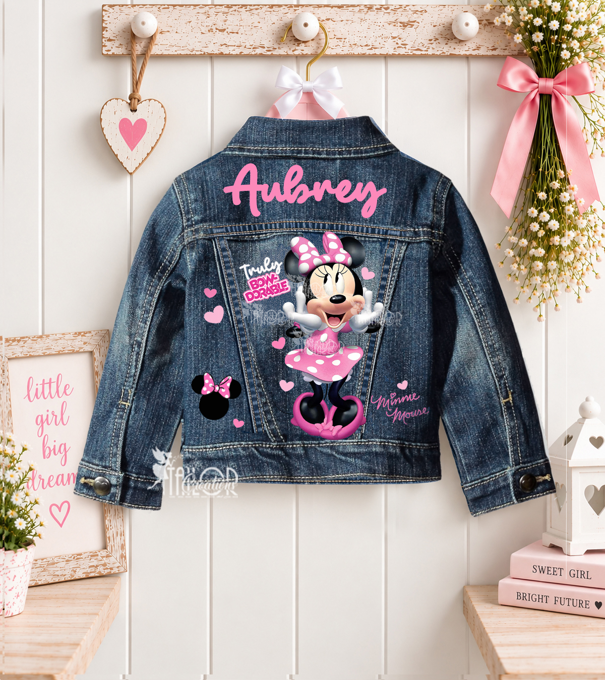 Minnie Mouse Denim Jacket - Minnie Mouse Birthday Denim Jacket for Girls