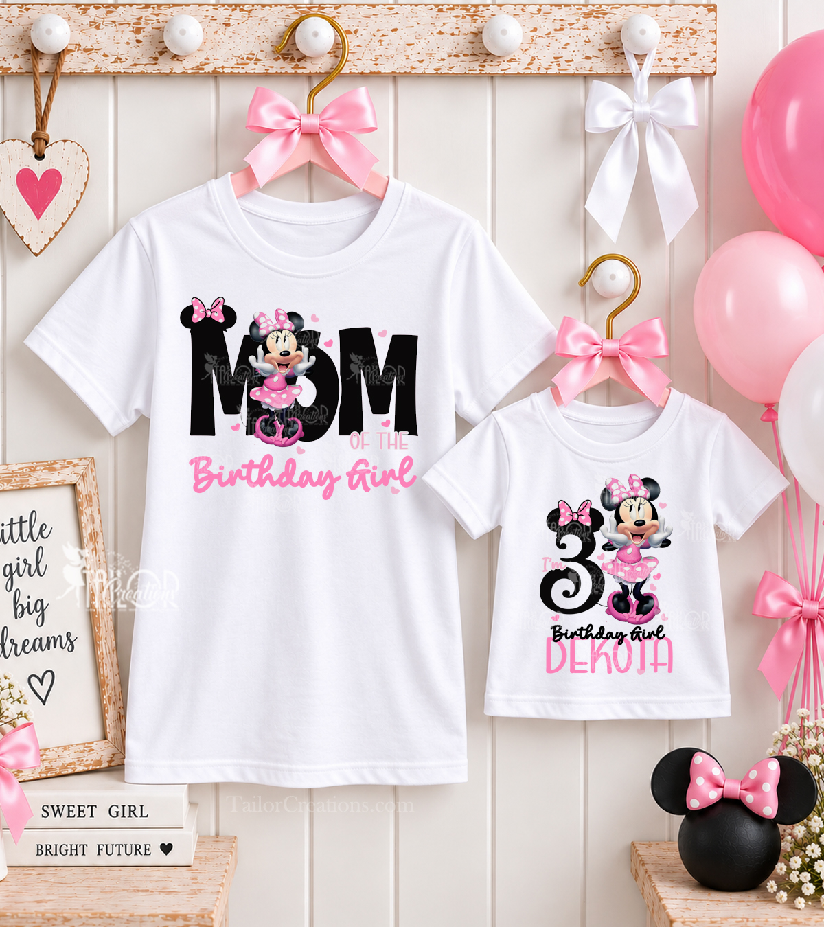 Minnie Mouse Matching Family Birthday Tees Shirt - Personalized Birthday Tee Shirt for Adults