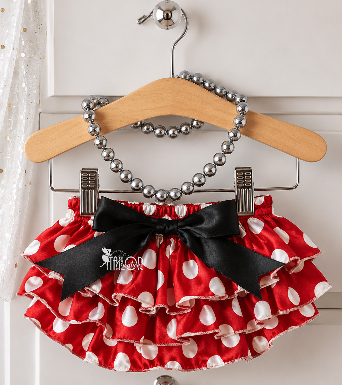 Minnie Mouse Polka Dot Ruffle Satin Bloomers for Baby Girl - Bow Ruffle Satiin Bloomers