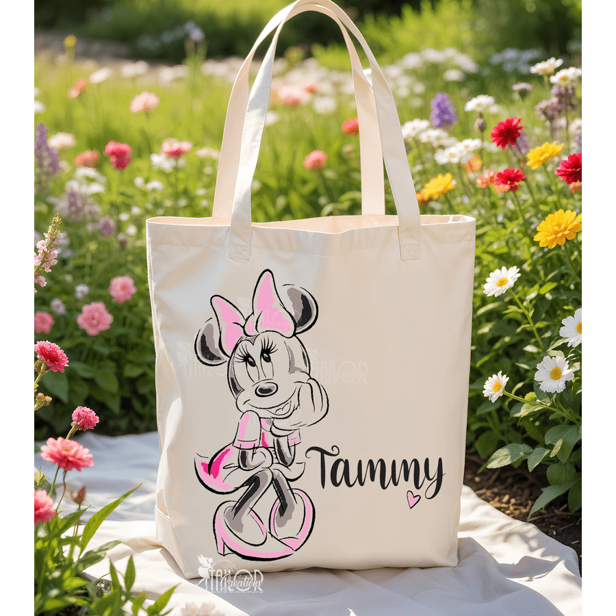 Minnie Mouse Tote Bag - Cute Disney Tote Bag - Personalized Tote Bags for Girls