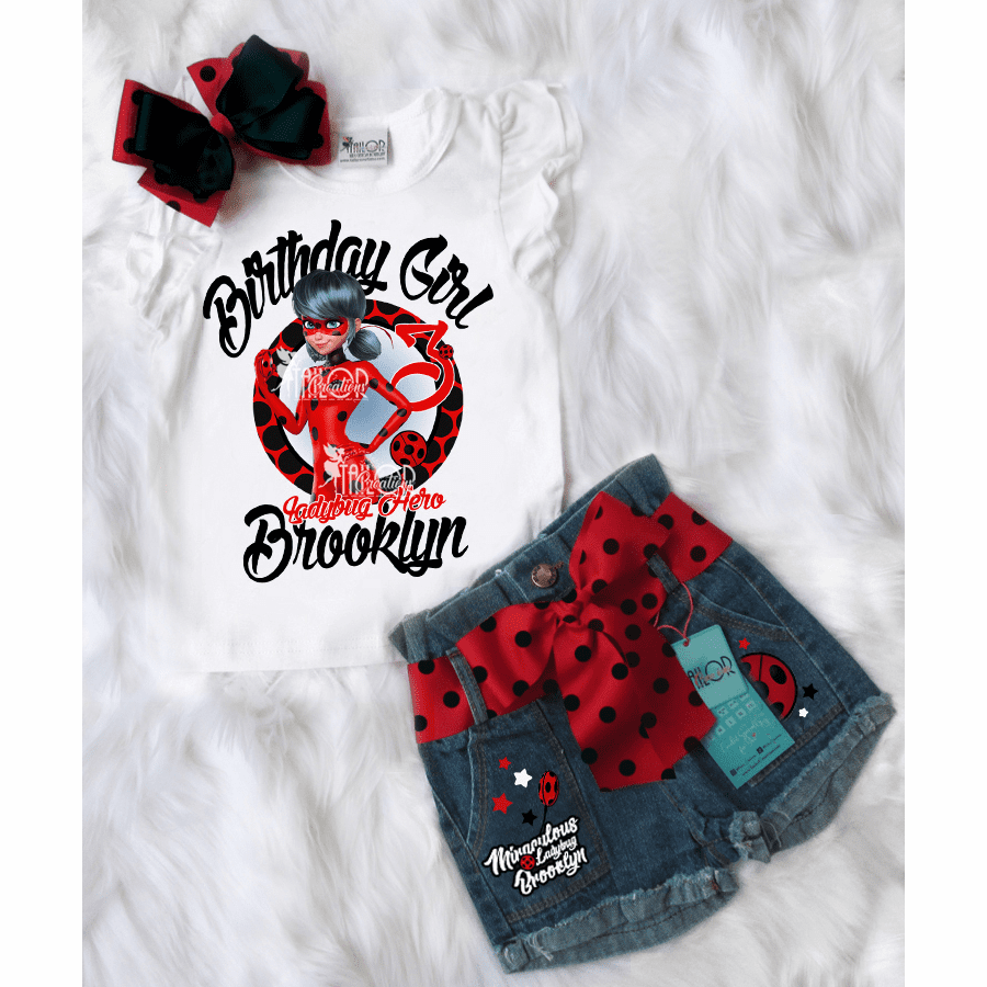 Ladybug Pattern Jacket miraculous ladybug jacket - miraculous ladybug denim name Jacket gift ideas