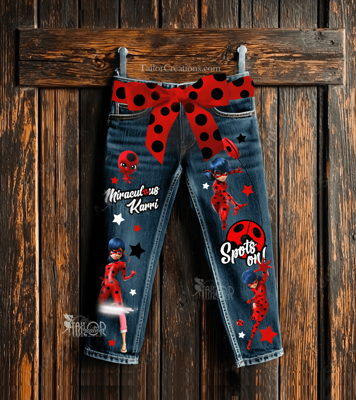 Miraculous Ladybug Pants - Miraculous Ladybug Denim Jeans - Miraculous Ladybug Birthday Party Outfit