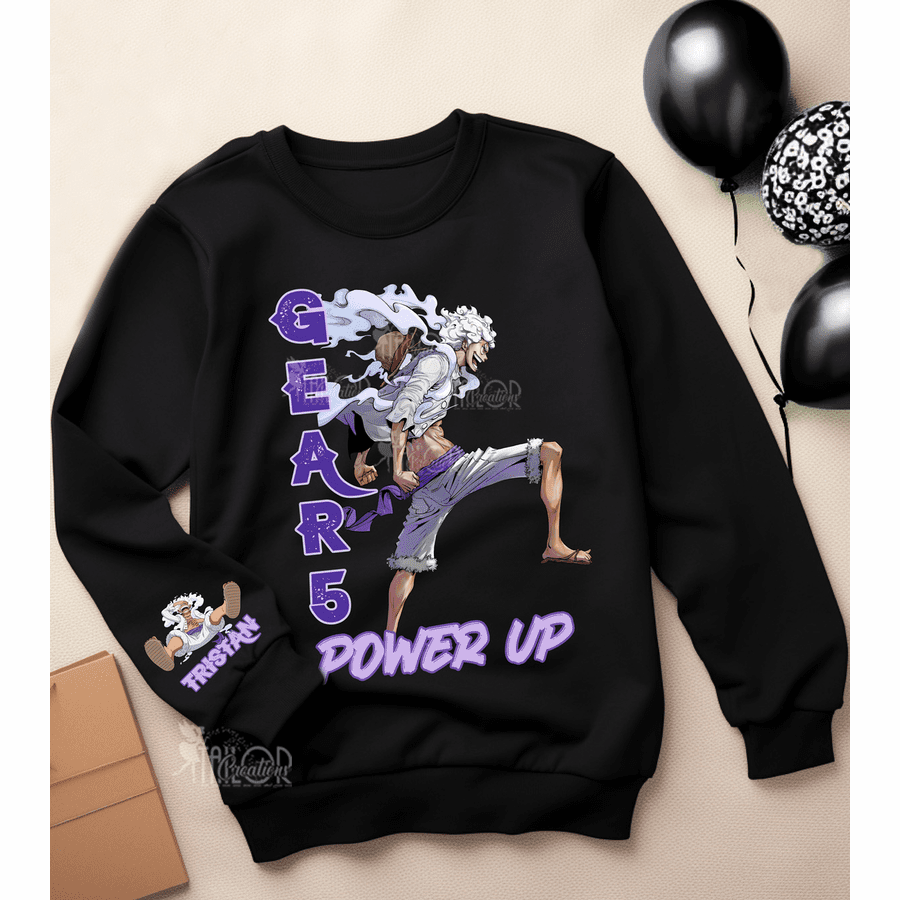 Monkey D Luffy Gear 5 Crewneck Anime Sweatshirt Kids Mens - Anime Custom Hoodie