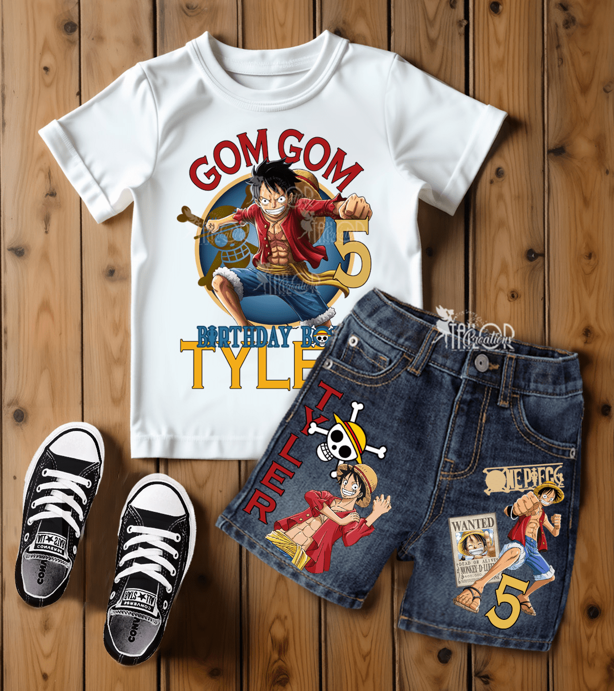 Monkey D Luffy Outfit for Boys - Anime Birthday Party Outfit Boys - Custom One Piece Birthday Ideas